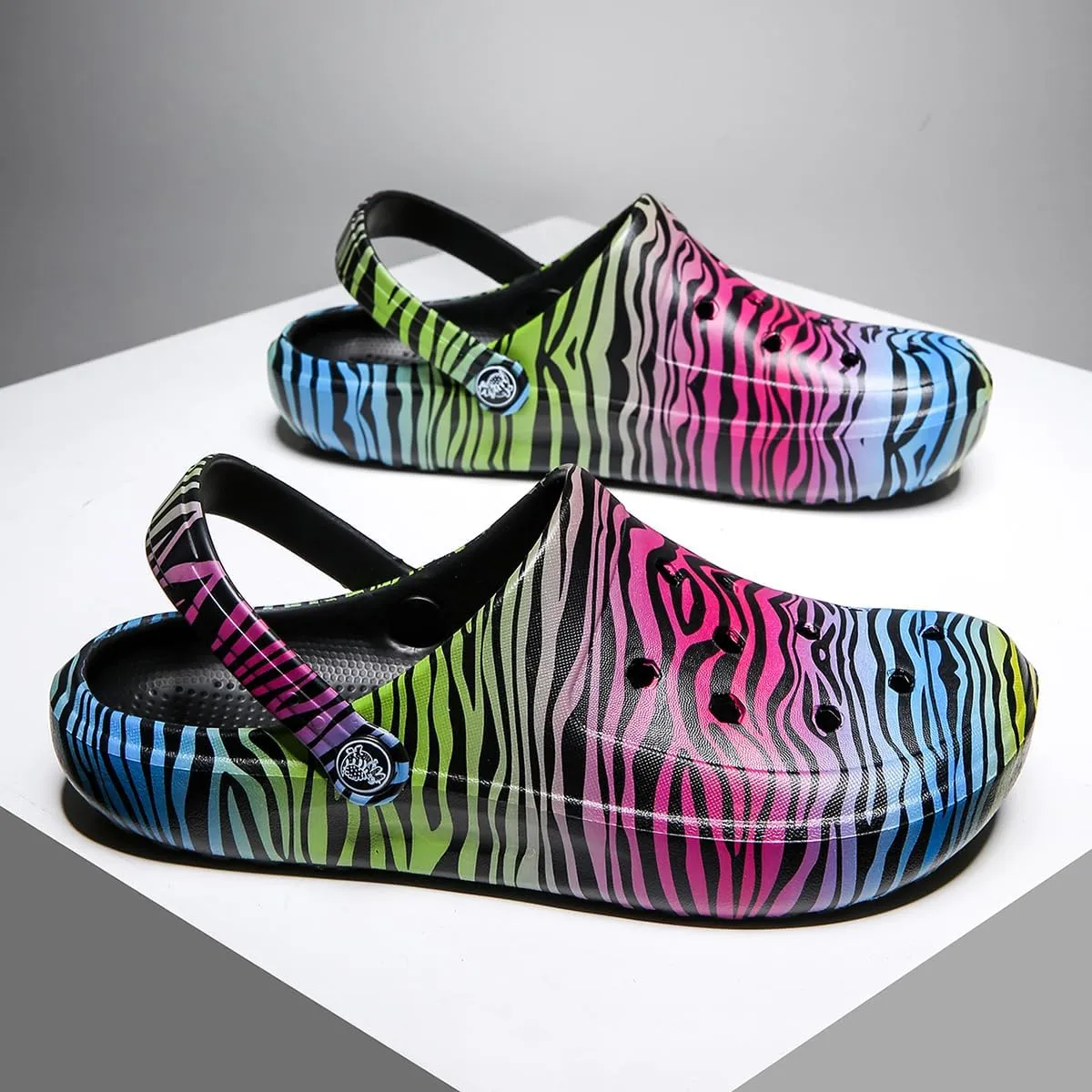 Tie-dye Womens Clogs Lightweight Slip-on Garden Shoes Cheap Slippers/Sandals/Water Shoes