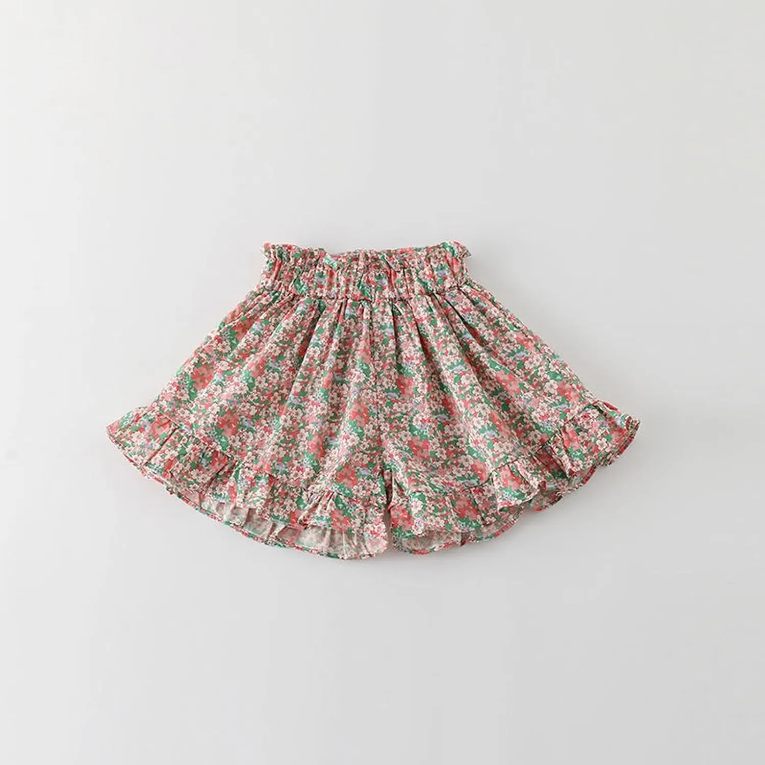 Toddler Girls Cute Shorts A-Line Flower Print Short Pants Baby Girls Summer Loose Ruffle Shorts Casual Pants Tracksuit