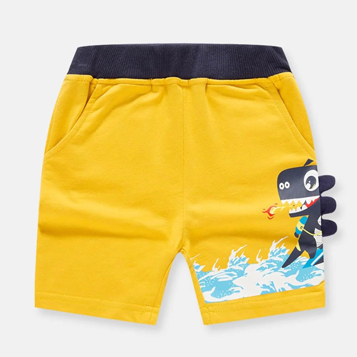 Toddler Summer Jogger Shorts Cute Dinosaur Cotton Shorts Elastic Waist Sport Bottom Boys School Sports Pants