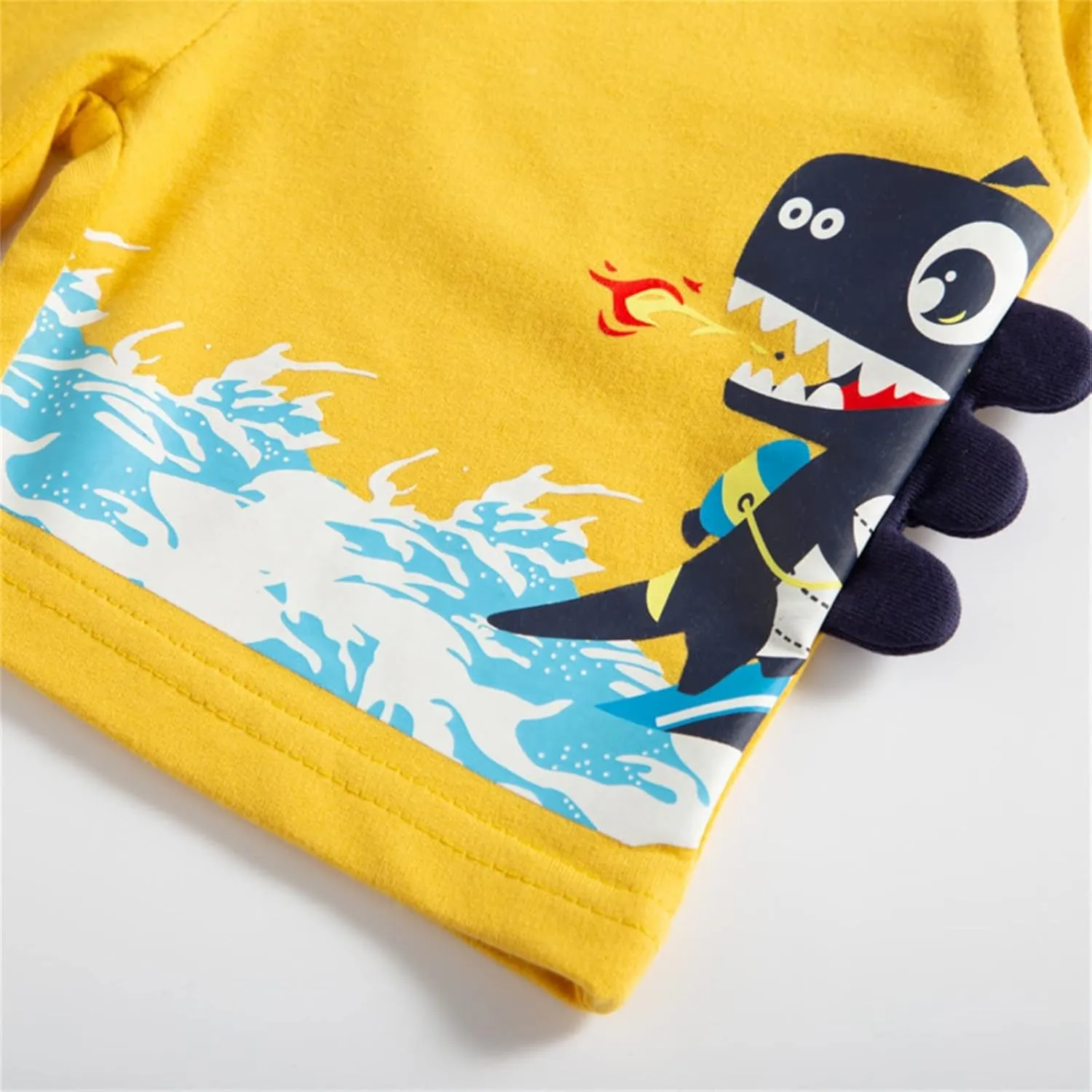 Toddler Summer Jogger Shorts Cute Dinosaur Cotton Shorts Elastic Waist Sport Bottom Boys School Sports Pants