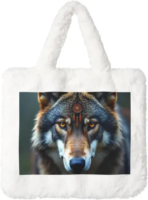 Tote Bag Shoulder Bag Flannel Faux Fur Tote Bag Handbag Fuzzy Bag White Tote Bag Purse