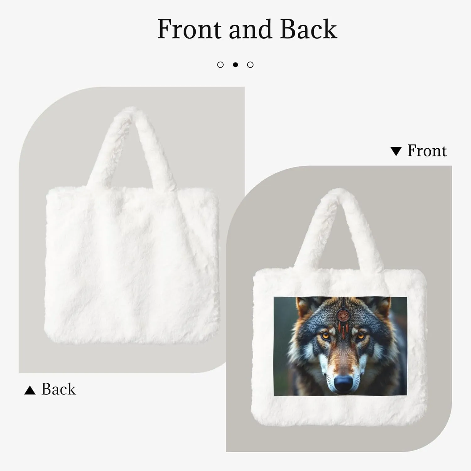 Tote Bag Shoulder Bag Flannel Faux Fur Tote Bag Handbag Fuzzy Bag White Tote Bag Purse
