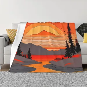Tree Hills and Rivers Super Soft Microfiber Flannel Blankets, Bed, Sofa Ultra Luxurious Warm and Cozy for All Seasons