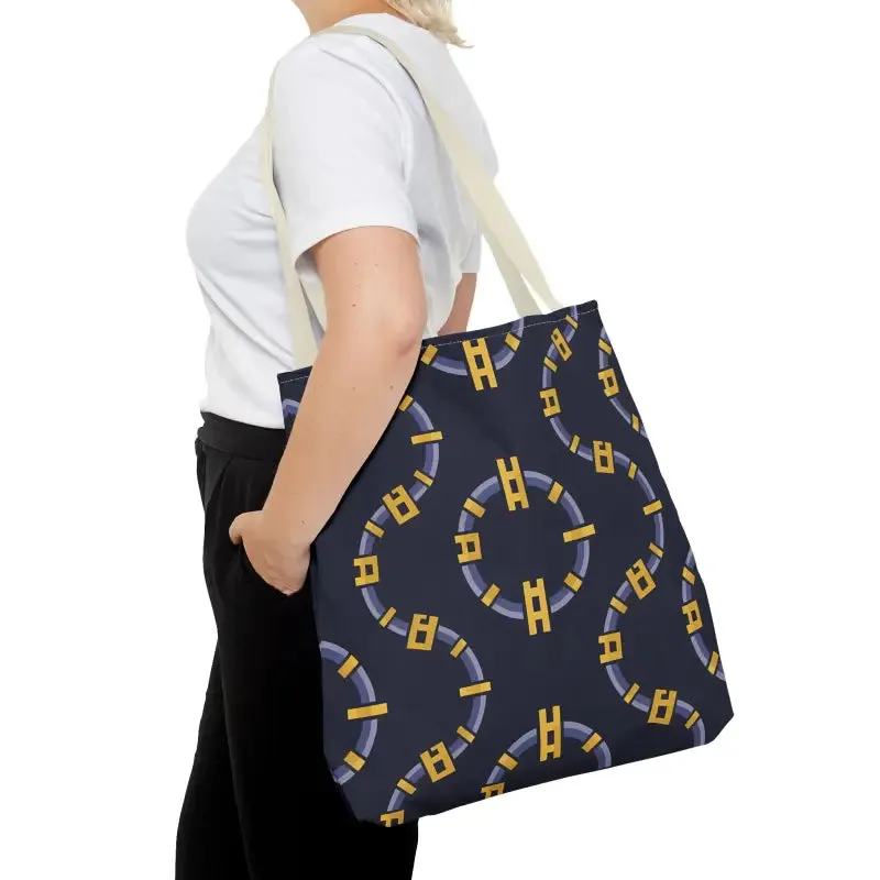 Trendy Fashion Block Chain Pattern Tote Bag