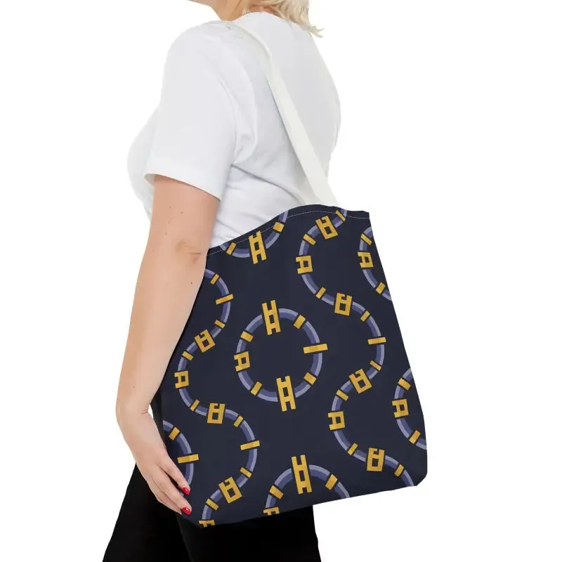 Trendy Fashion Block Chain Pattern Tote Bag