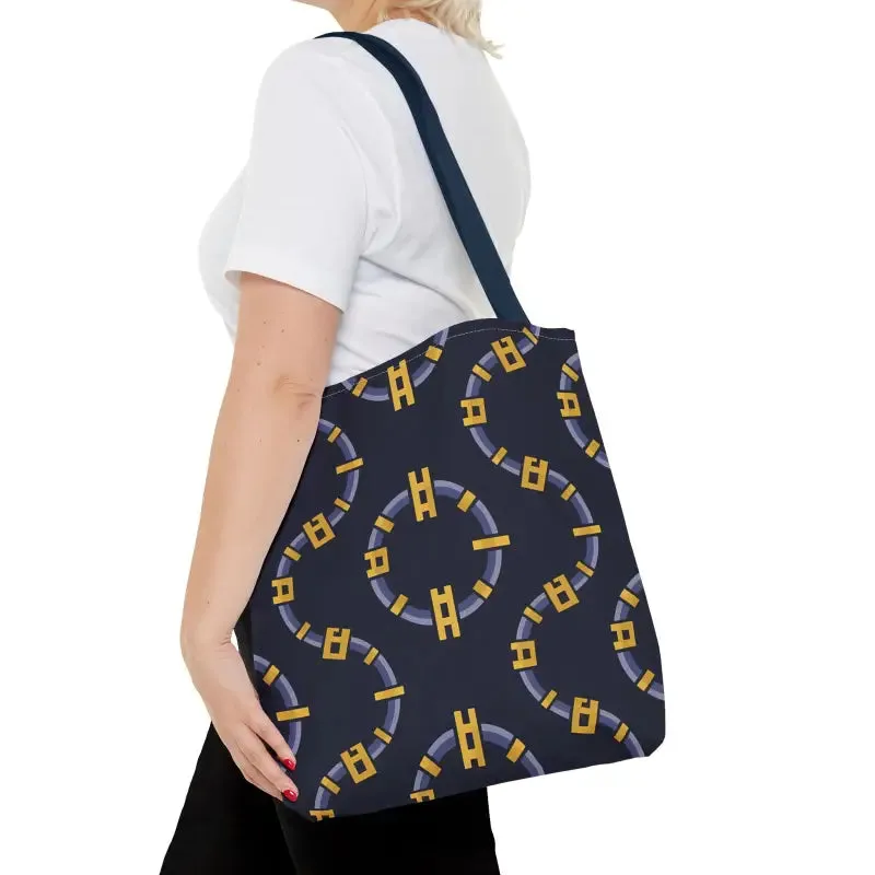 Trendy Fashion Block Chain Pattern Tote Bag