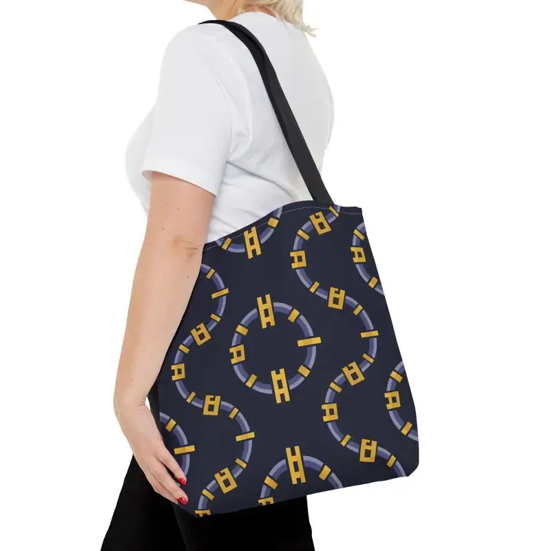 Trendy Fashion Block Chain Pattern Tote Bag
