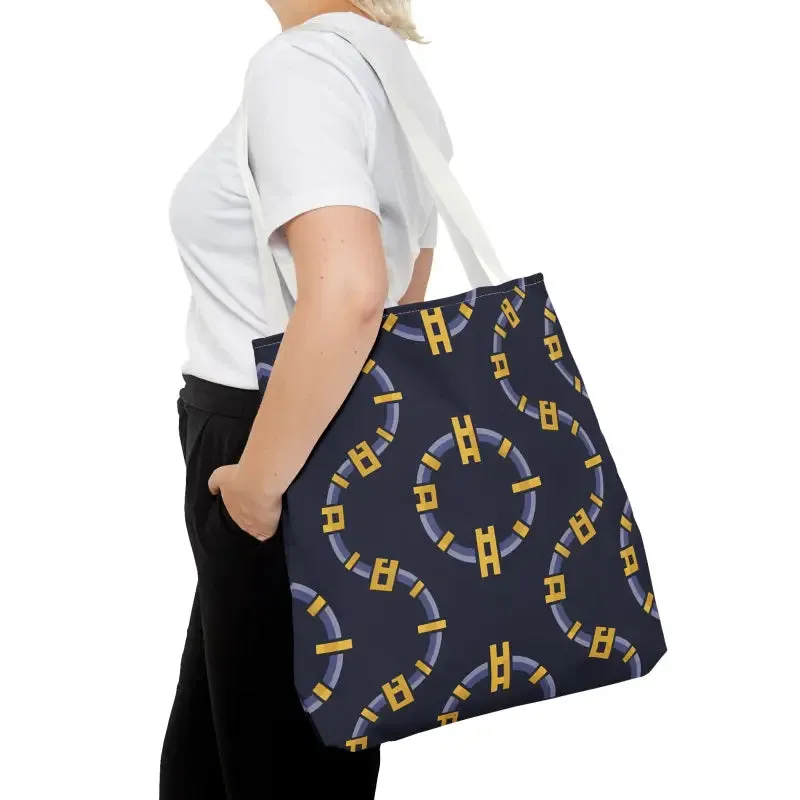 Trendy Fashion Block Chain Pattern Tote Bag
