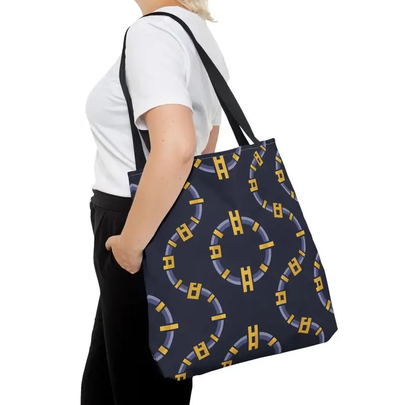Trendy Fashion Block Chain Pattern Tote Bag
