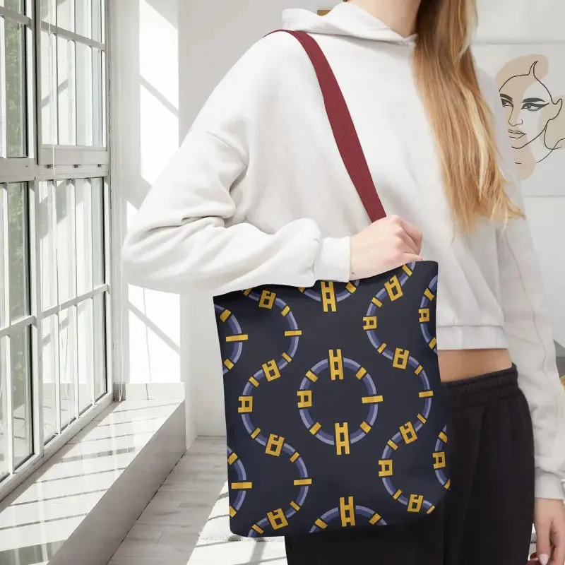 Trendy Fashion Block Chain Pattern Tote Bag