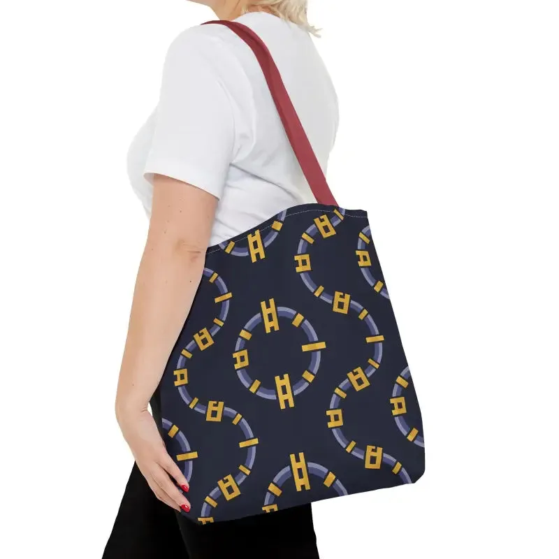 Trendy Fashion Block Chain Pattern Tote Bag