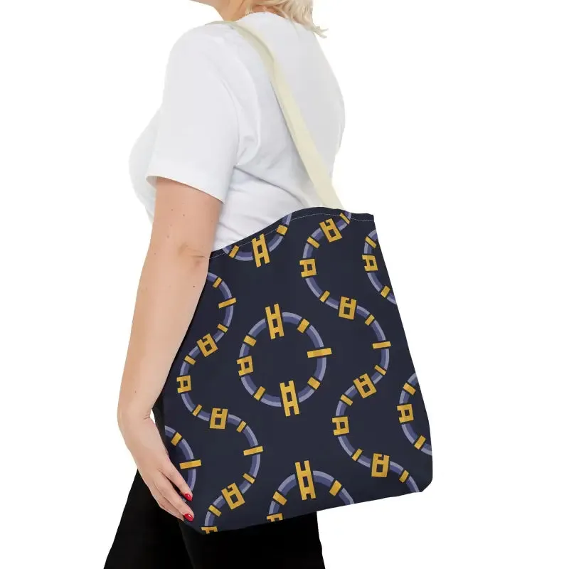 Trendy Fashion Block Chain Pattern Tote Bag
