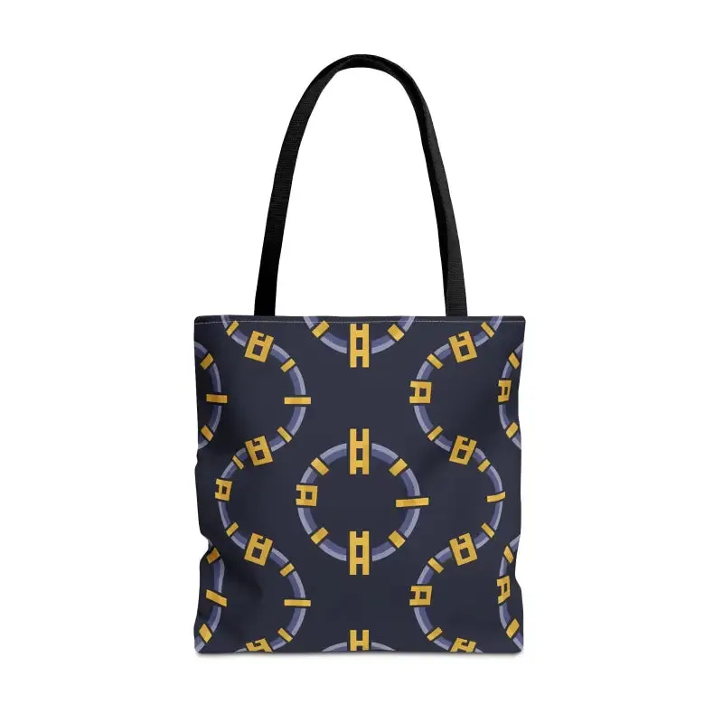 Trendy Fashion Block Chain Pattern Tote Bag