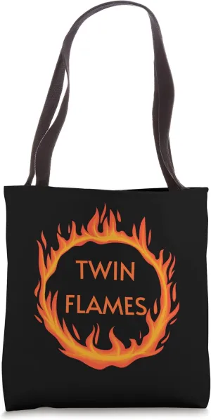 Twin Flames Fire Circle Design Tote Bag