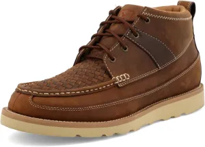Twisted X Men's 4" Wedge Sole Boot, Round Toe, Woven Saddle & Oiled Saddle, 14 M