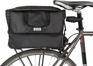 Two Wheel Gear - 4 in 1 Dayliner Box Bag (20 Liter) - Water Resistant Rolltop for Bike Handlebars, Rack Trunk or Basket with Shoulder Strap (Black Recycled Riptstop)