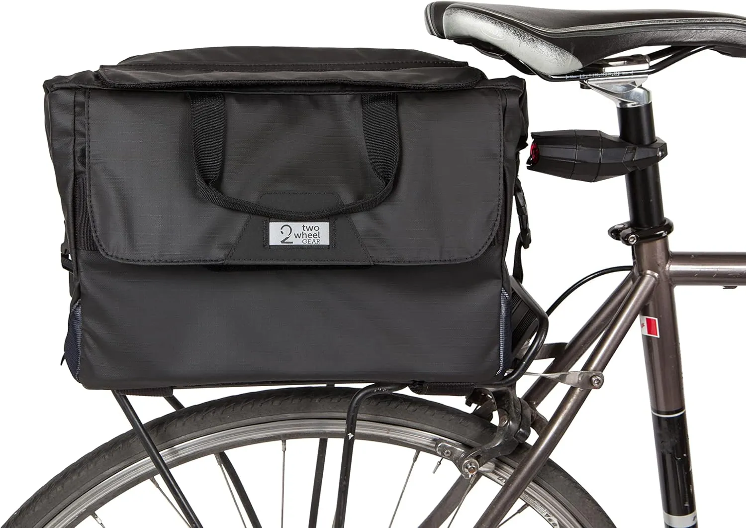 Two Wheel Gear - 4 in 1 Dayliner Box Bag (20 Liter) - Water Resistant Rolltop for Bike Handlebars, Rack Trunk or Basket with Shoulder Strap (Black Recycled Riptstop)