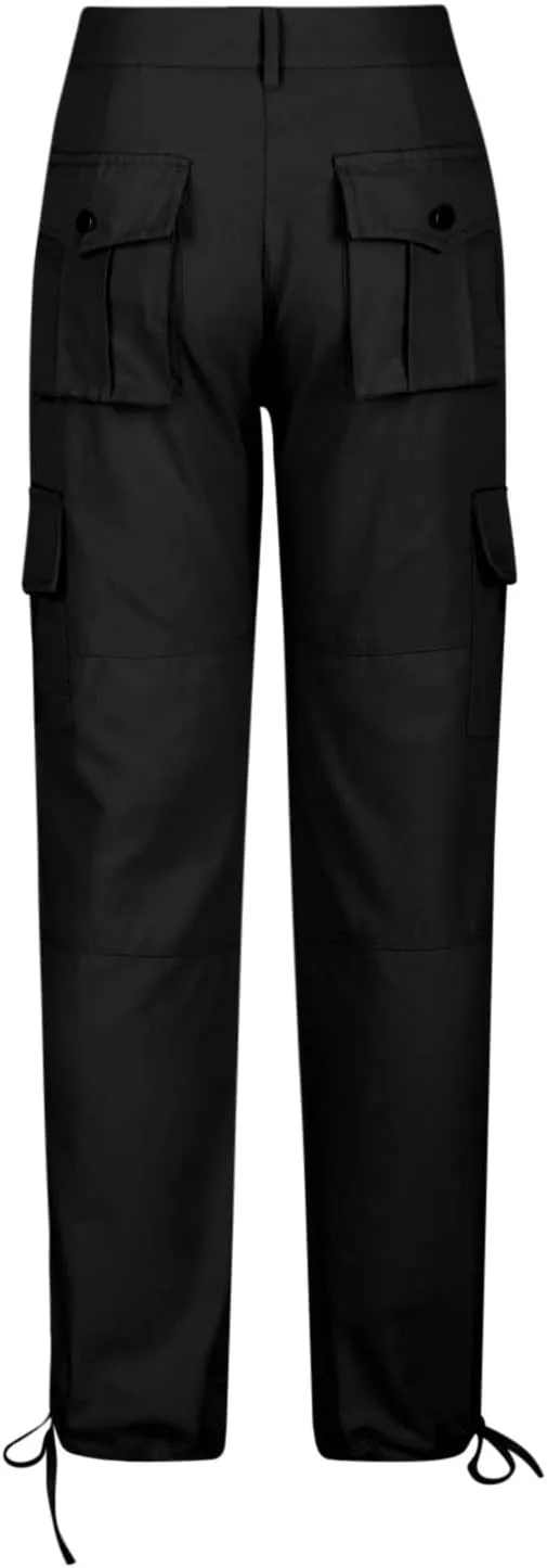 Uillui Tactical Cargo Pants for Women Low Waist Slim Fit Ankle Trousers Straight Leg Stretchy Tapered Pant Ripstop Work Pant