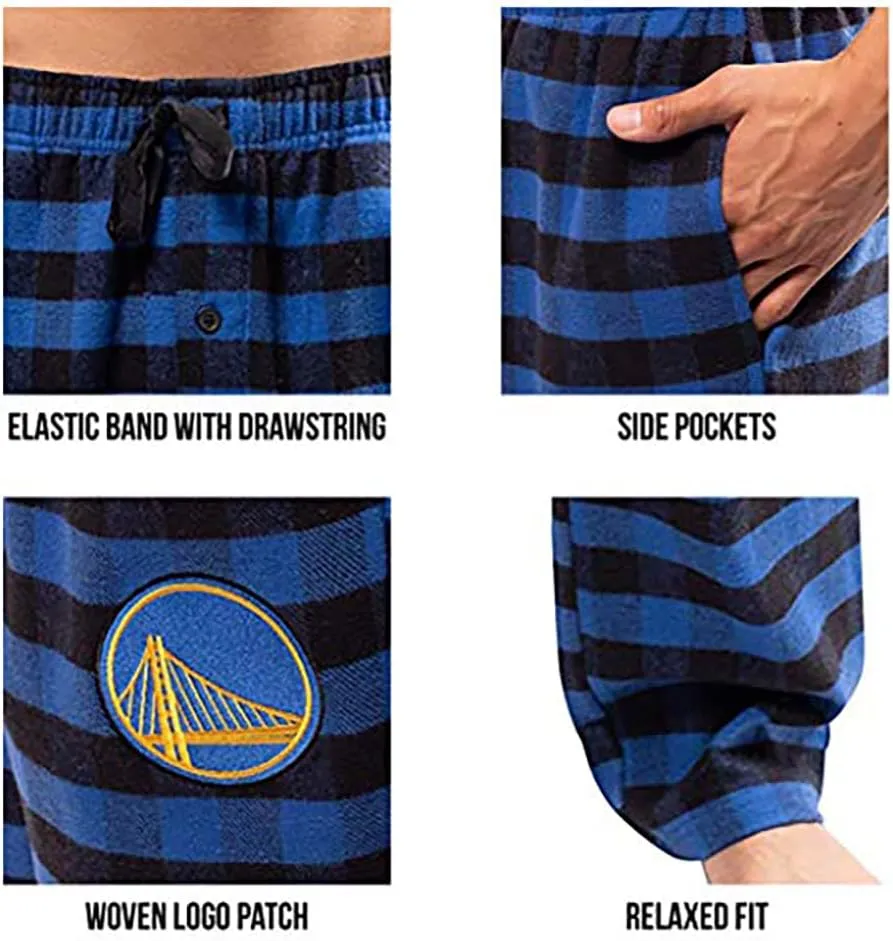 Ultra Game Men's NBA Official Sleepwear Super Soft Flannel Pajama Loungewear Pants