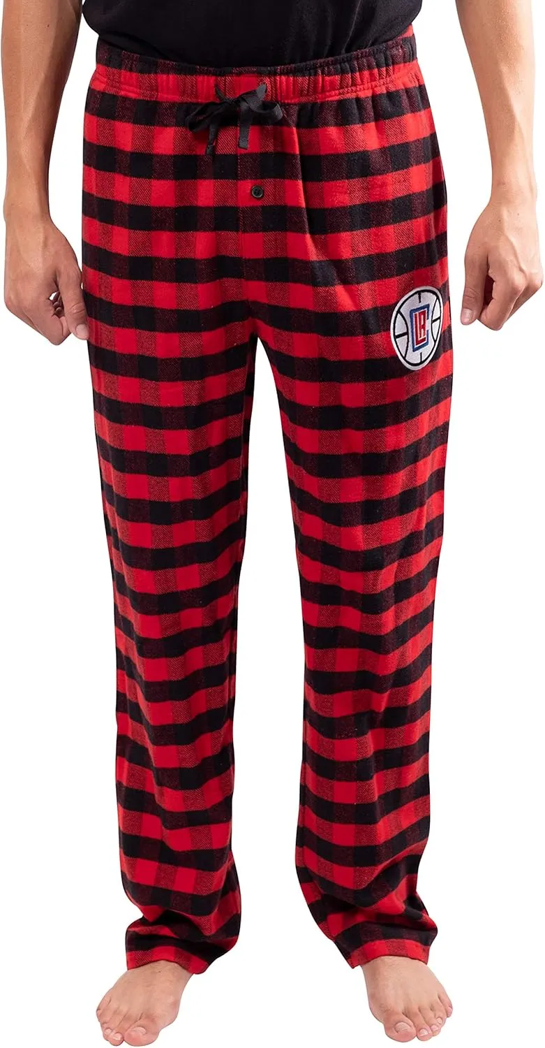 Ultra Game Men's NBA Official Sleepwear Super Soft Flannel Pajama Loungewear Pants