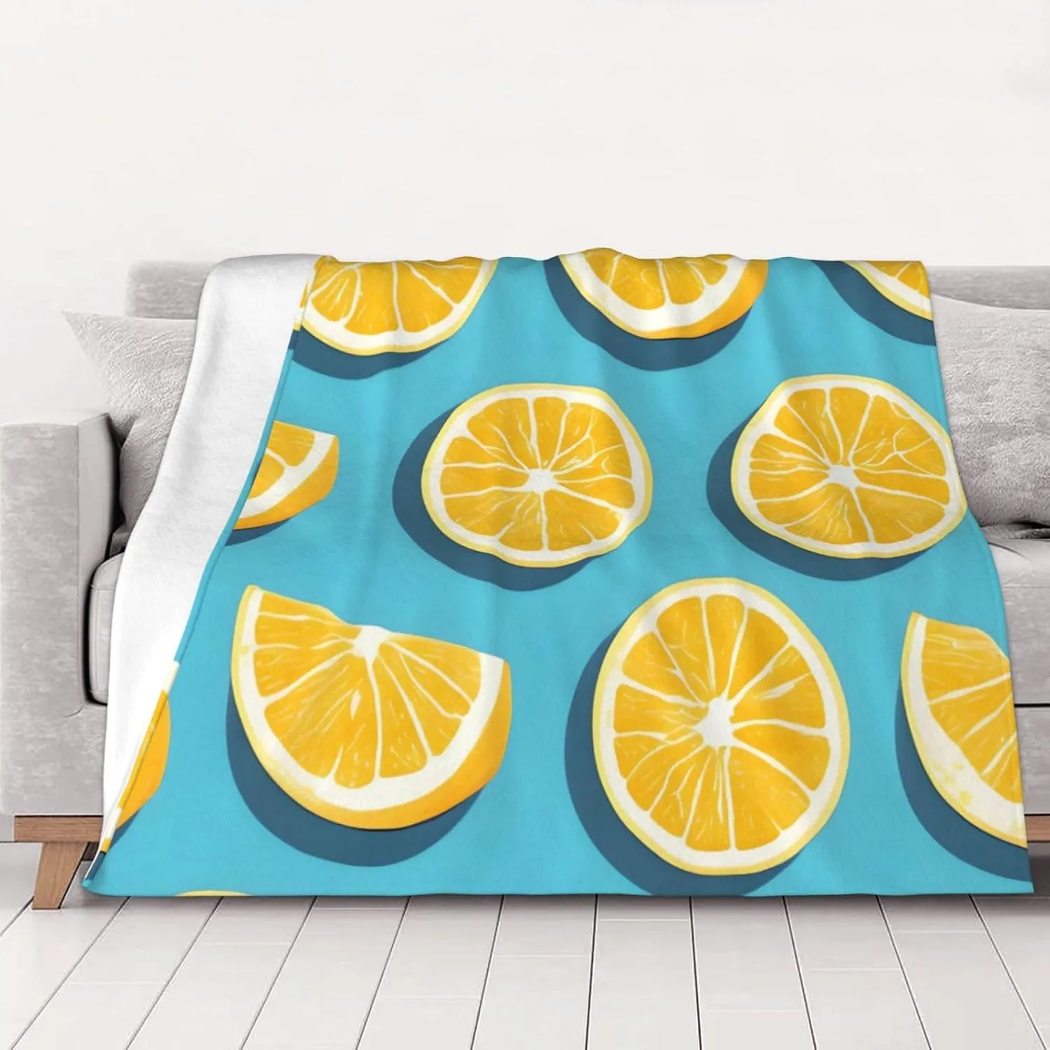 Ultra Soft Fleece Blanket,Lemon Wedges, No Shed No Pilling Luxury Plush Cozy Lightweight Blanket for Bed, Couch, Chair, Sofa Suitable for All Season,50"x40"