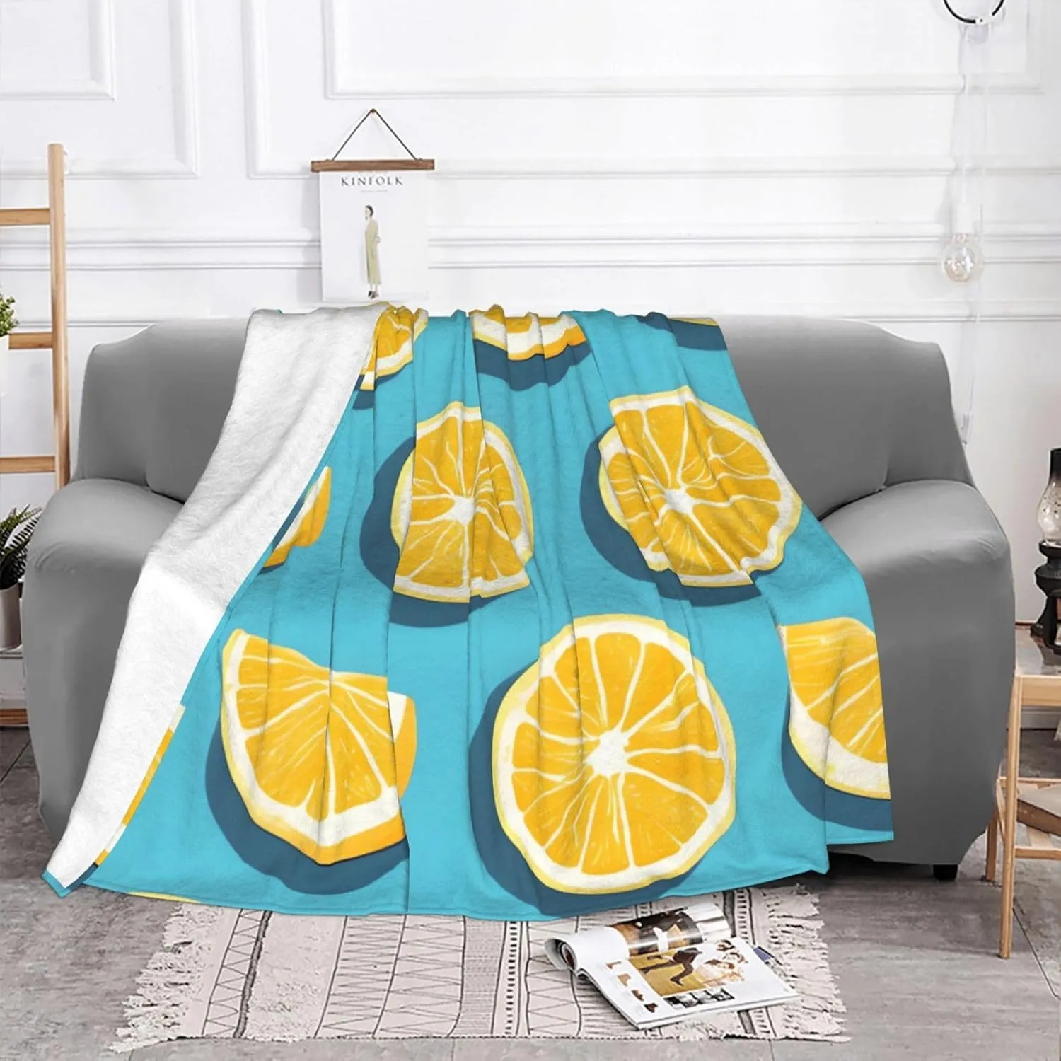 Ultra Soft Fleece Blanket,Lemon Wedges, No Shed No Pilling Luxury Plush Cozy Lightweight Blanket for Bed, Couch, Chair, Sofa Suitable for All Season,50"x40"