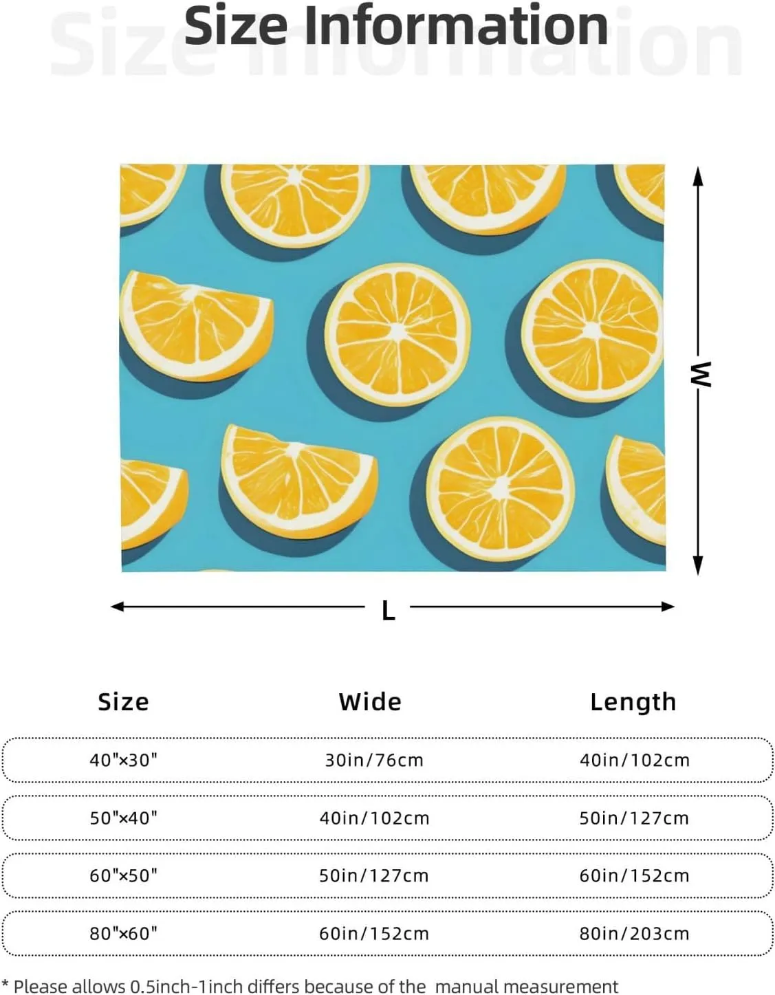 Ultra Soft Fleece Blanket,Lemon Wedges, No Shed No Pilling Luxury Plush Cozy Lightweight Blanket for Bed, Couch, Chair, Sofa Suitable for All Season,50"x40"