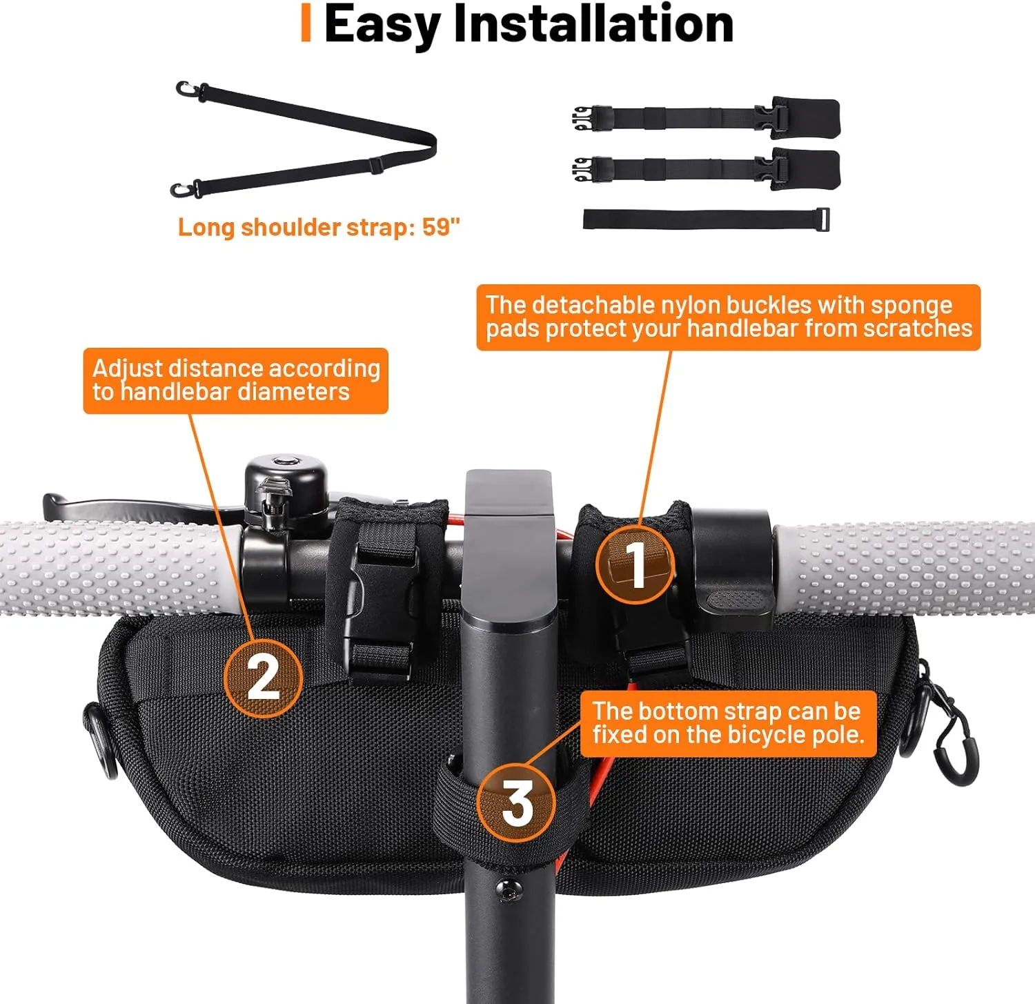 Universal 1680D Motorcycle handlebar bag Water-resistant Reflective Bicycle Handle bar BagFront Storage Bag Compatible with Sur-Ron Light Bee X and S X160 X260 Talaria Electric Dirt Bike
