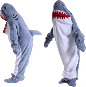 Unsex Adult Kid Ocean Hoodie Wearable Blanket Onesie Costume Soft Cozy Flannel Animals Sleeping Bag Pajamas