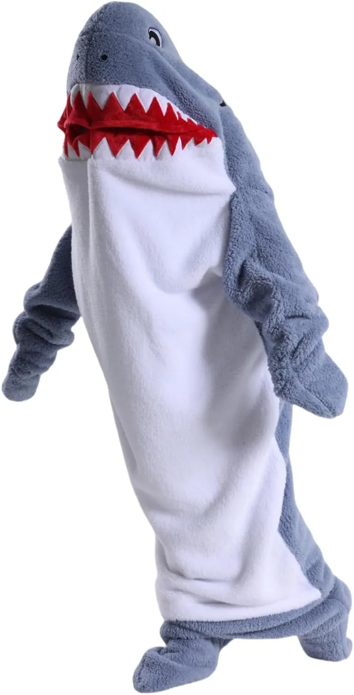 Unsex Adult Kid Ocean Hoodie Wearable Blanket Onesie Costume Soft Cozy Flannel Animals Sleeping Bag Pajamas