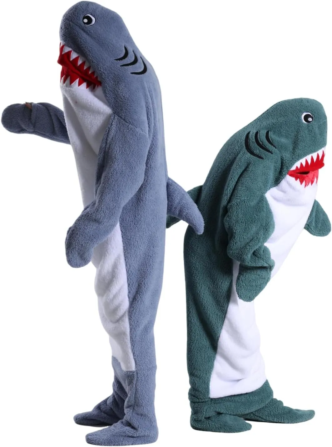 Unsex Adult Kid Ocean Hoodie Wearable Blanket Onesie Costume Soft Cozy Flannel Animals Sleeping Bag Pajamas