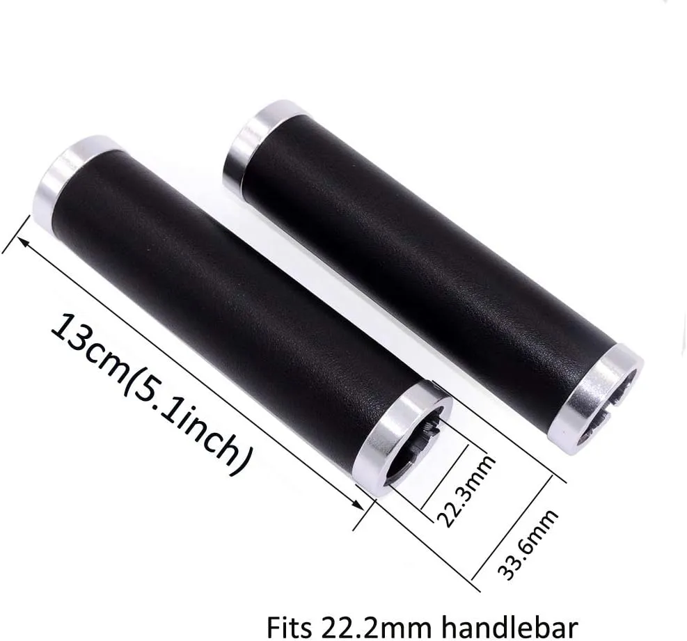 UPANBIKE Bike Grips Leather 7/8" Grips Double Lock On Grip Fit 22.2mm Handlebar for Mountain Bike Road Bicycle Fixed Gear Bike
