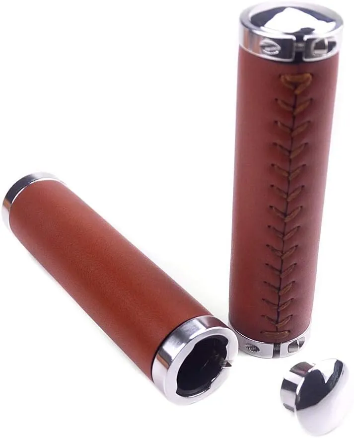 UPANBIKE Bike Grips Leather 7/8" Grips Double Lock On Grip Fit 22.2mm Handlebar for Mountain Bike Road Bicycle Fixed Gear Bike