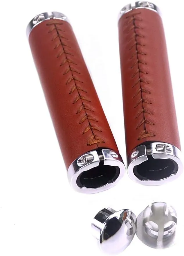 UPANBIKE Bike Grips Leather 7/8" Grips Double Lock On Grip Fit 22.2mm Handlebar for Mountain Bike Road Bicycle Fixed Gear Bike