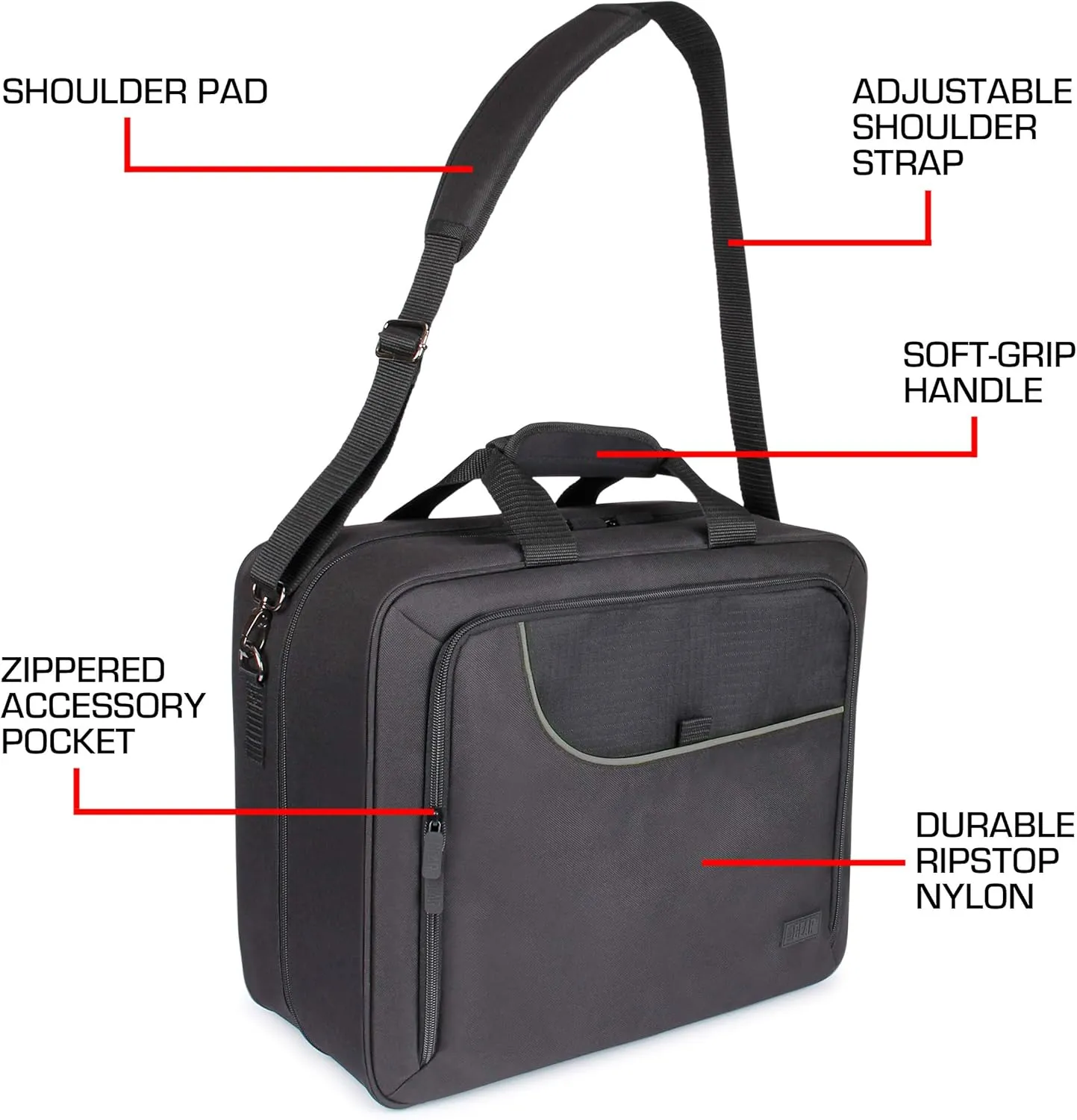 USA Gear XL Magic The Gathering MTG Deck Box Travel Case - Large MTG Card Storage Bag with Padded Shoulder Strap, Customizable Interior, Weather Resistant - Fits Deck Boxes & Sleeved Cards - Black