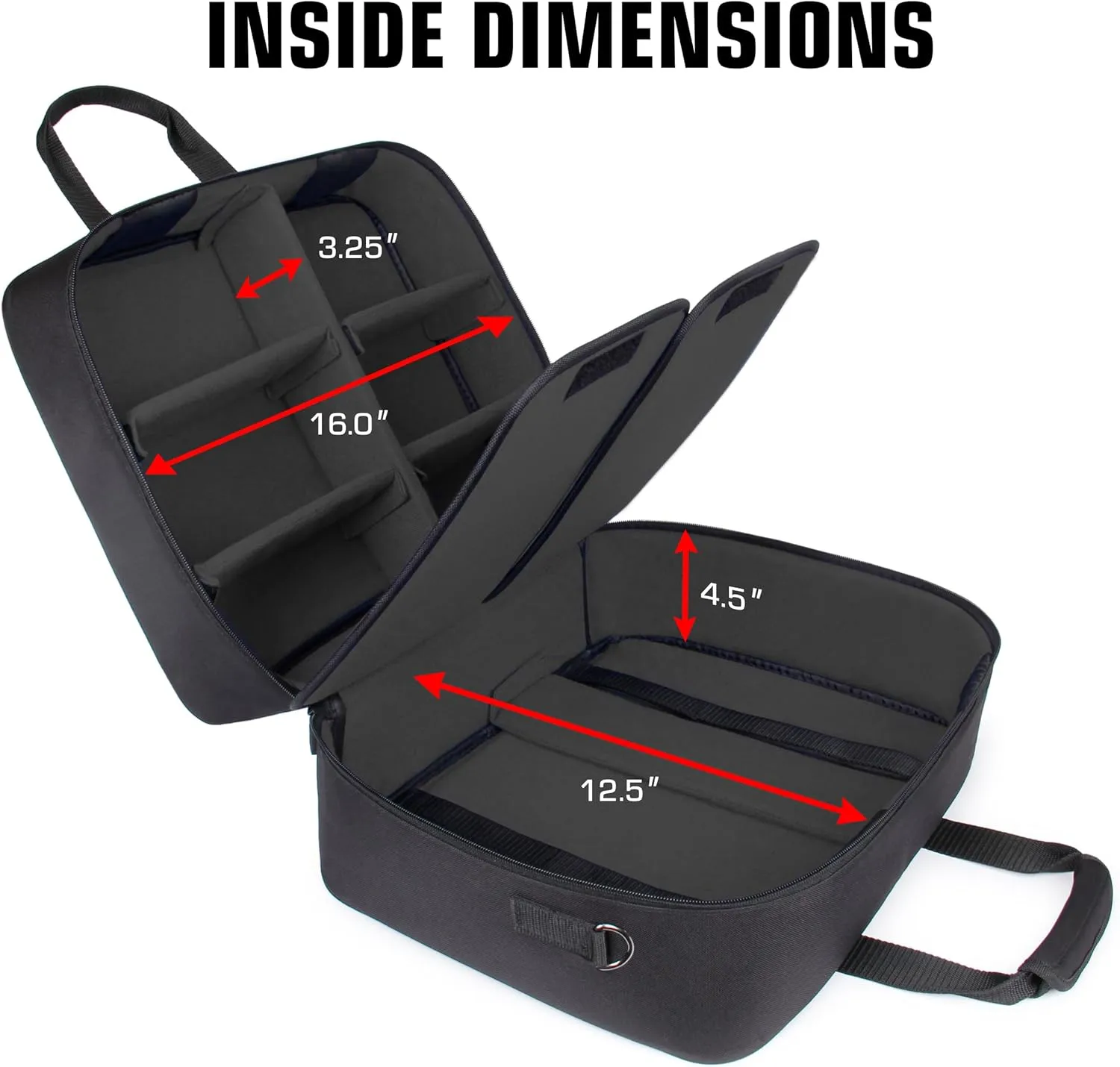 USA Gear XL Magic The Gathering MTG Deck Box Travel Case - Large MTG Card Storage Bag with Padded Shoulder Strap, Customizable Interior, Weather Resistant - Fits Deck Boxes & Sleeved Cards - Black