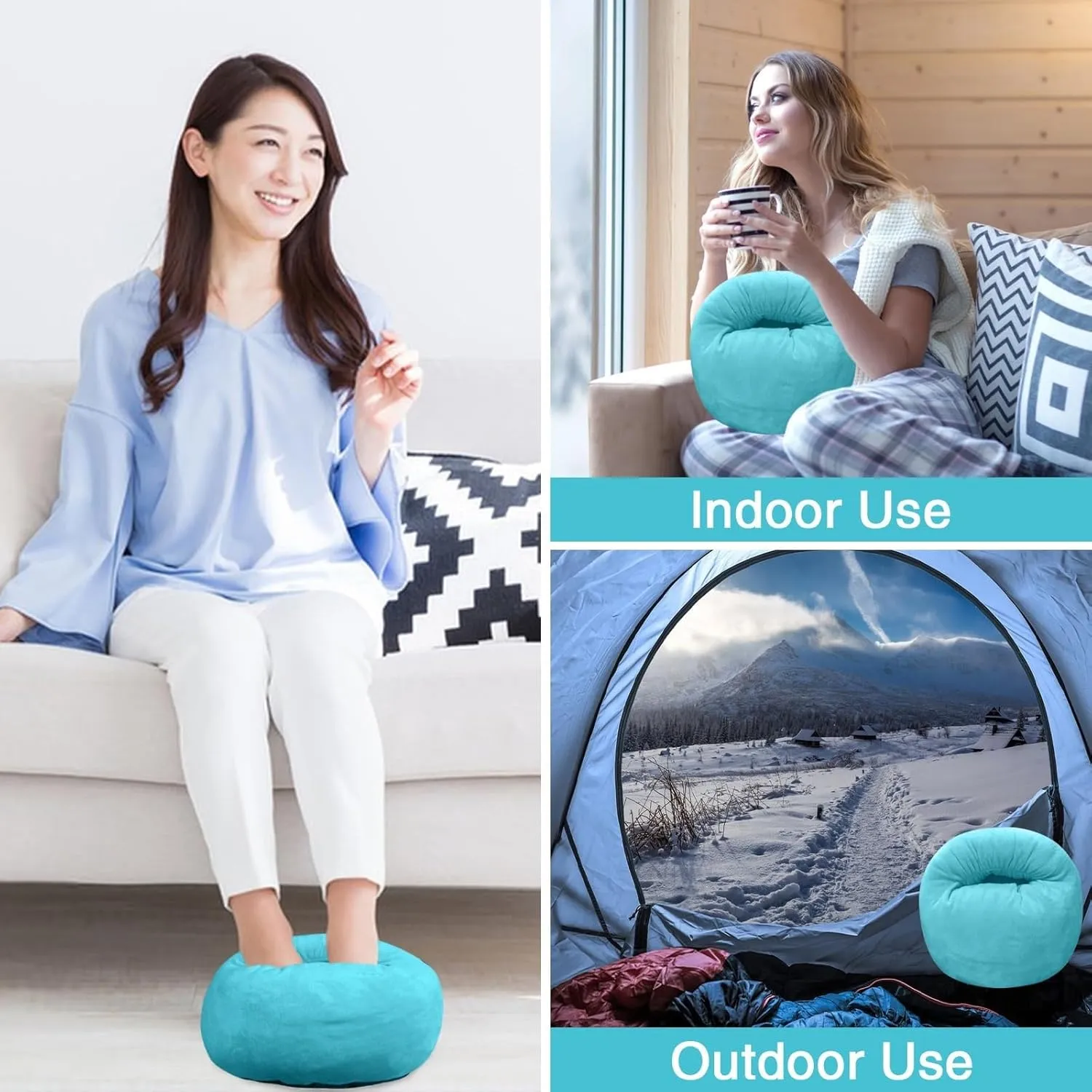 USB Electric Foot Warmers for Feet, Portable Heating Foot Warmer Electric Heating Shoes, Fast Heating Pad Soft Flannel, Non Slip Foot Warmer Slippers Under Desk Gifts for Men and Women (Green)