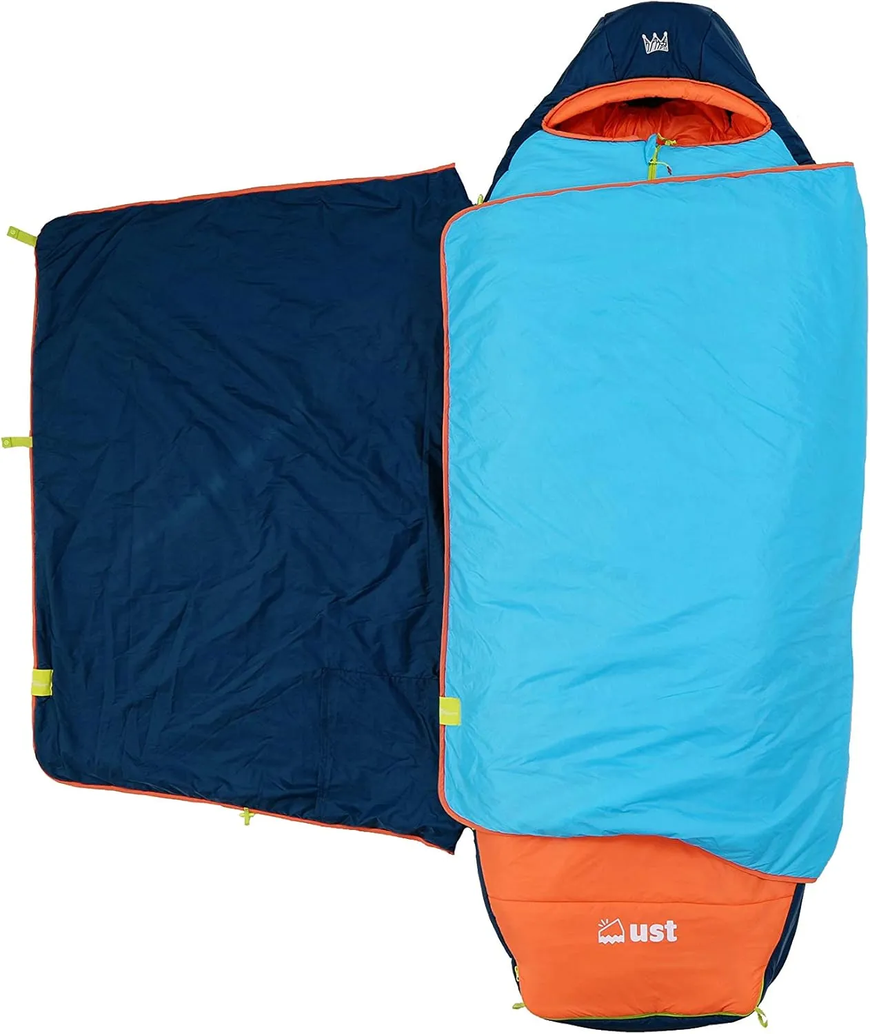ust Monarch Sleeping Bag with Temp Control, Heavy Duty Construction, Pillow Option and Carry case for Camping, Hiking, Backpacking and Outdoors