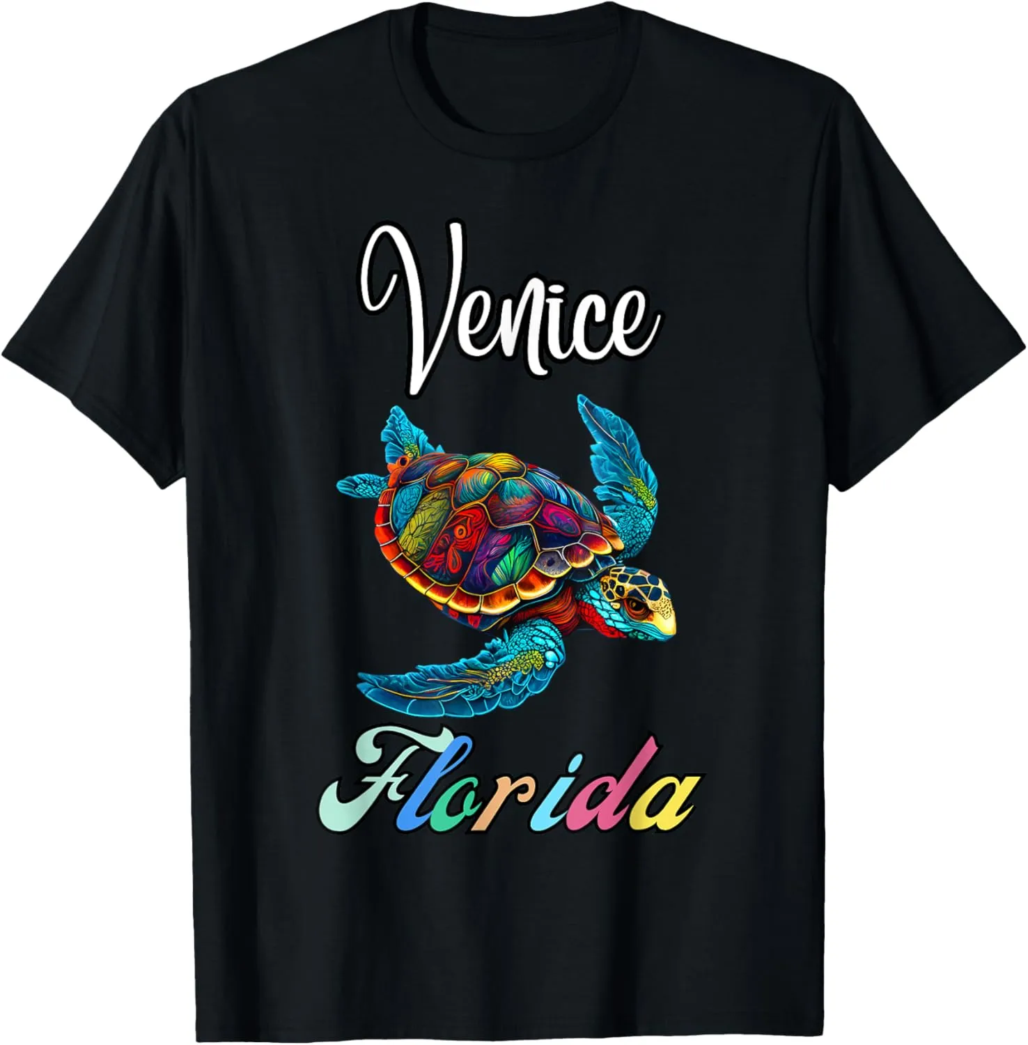 Venice Florida Tie Dye Sea Turtle Family Vacation Matching T-Shirt