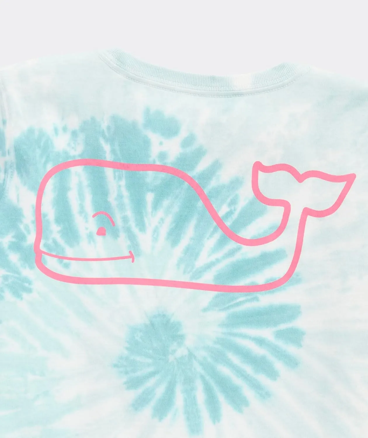 vineyard vines Girls' Vintage Whale Outline Swirl Tie Dye Short-Sleeve Tee