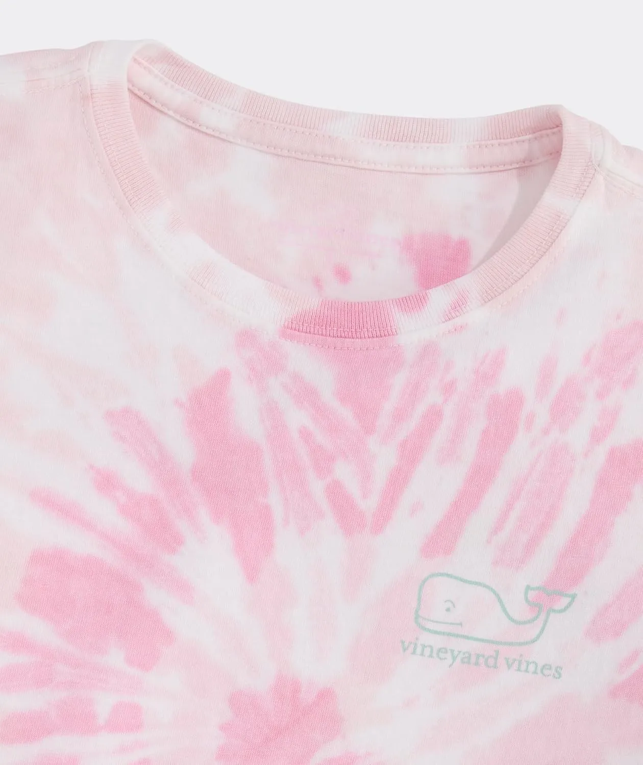 vineyard vines Girls' Vintage Whale Outline Swirl Tie Dye Short-Sleeve Tee