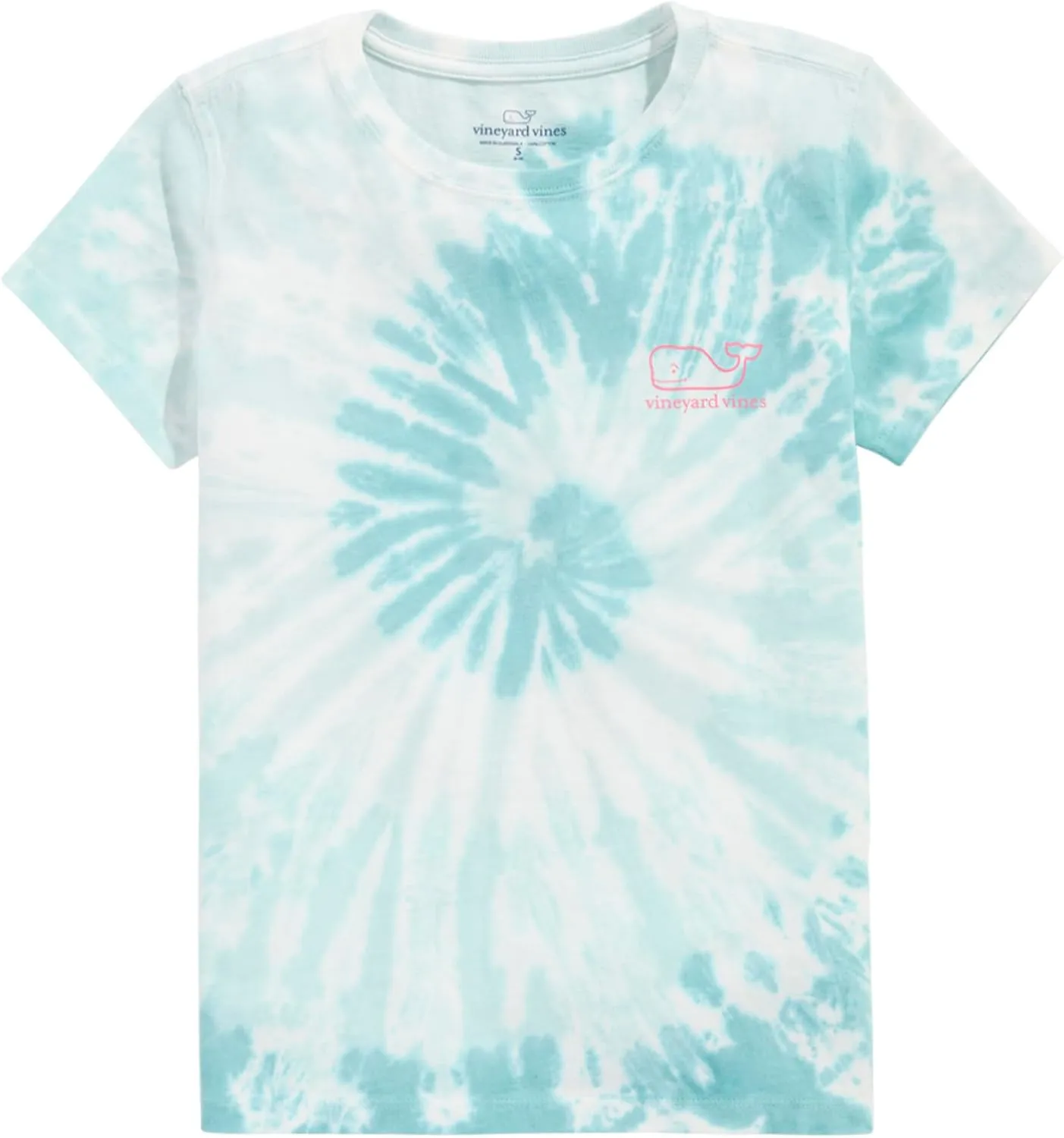 vineyard vines Girls' Vintage Whale Outline Swirl Tie Dye Short-Sleeve Tee