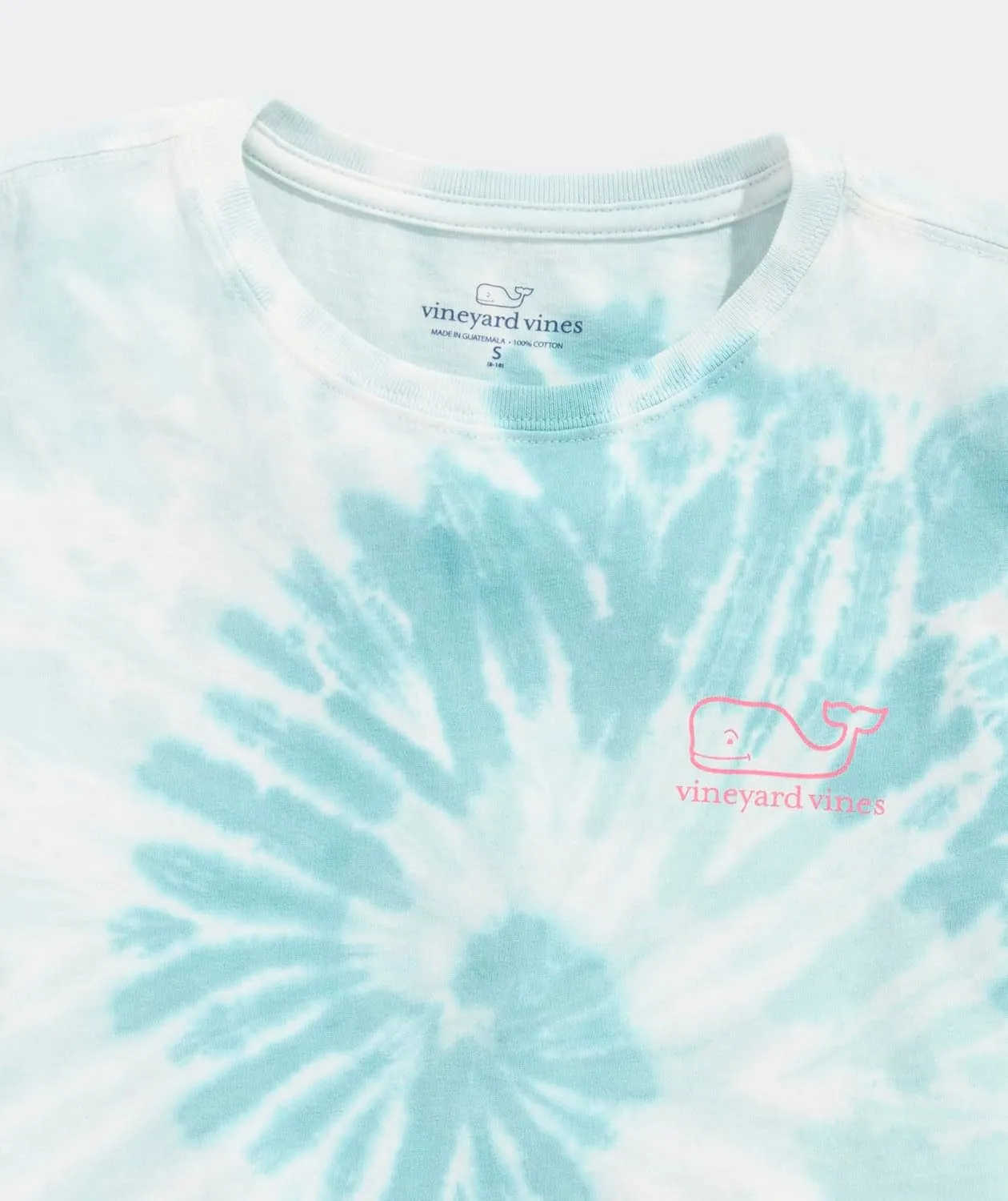 vineyard vines Girls' Vintage Whale Outline Swirl Tie Dye Short-Sleeve Tee