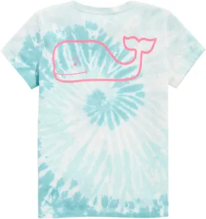 vineyard vines Girls' Vintage Whale Outline Swirl Tie Dye Short-Sleeve Tee