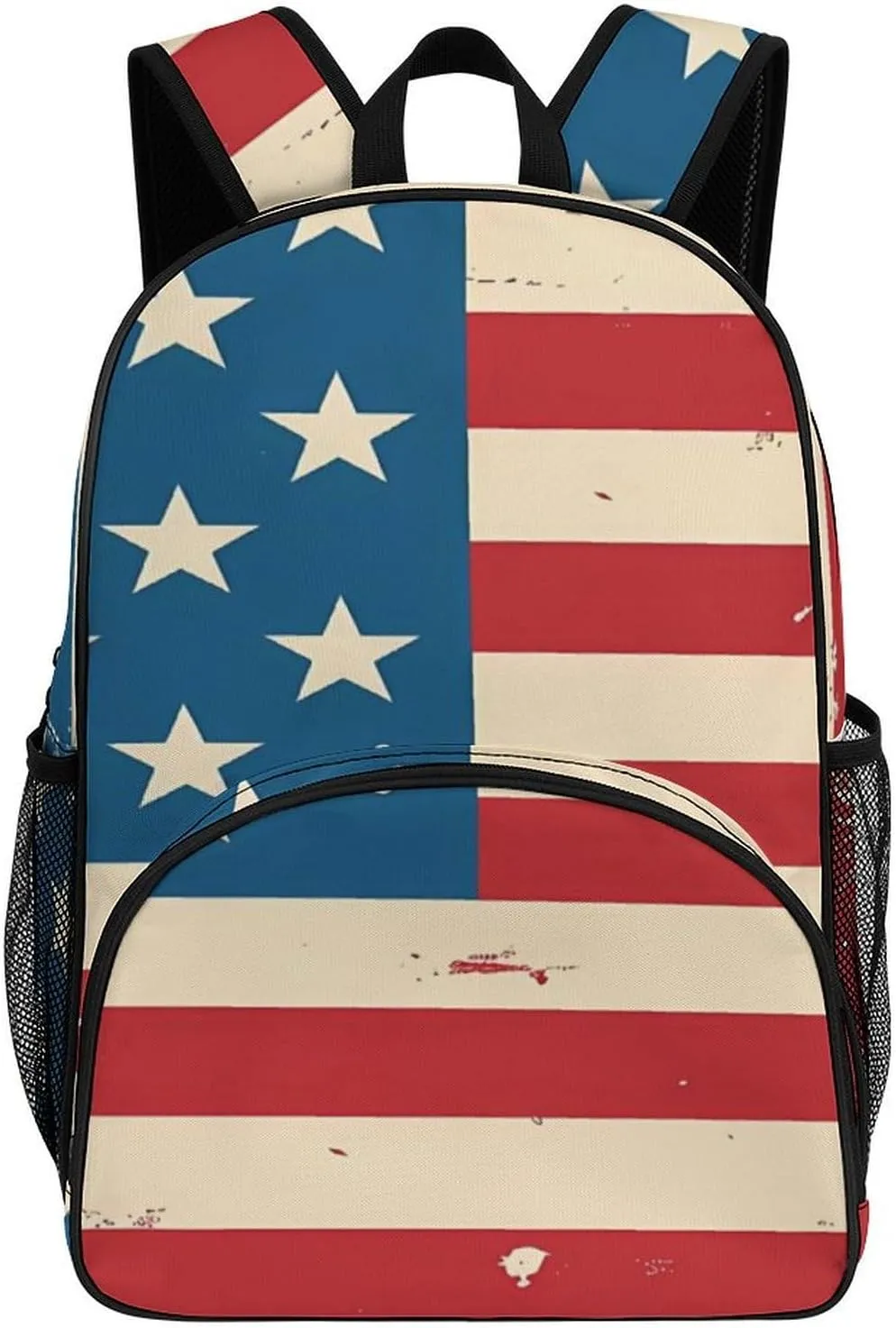 Vintage A-mericans Flag Backpack Print Laptop Bag Shoulder Bags Travel Casual Daypacks For Women Men