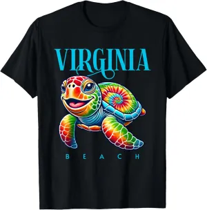 Virginia Beach Smiling Tie Dye Sea Turtle T-Shirt