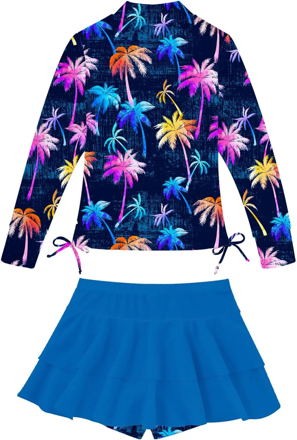 Vogseek Girls Swimsuit Two Pieces Rash Guard Bathing Suit UPF 50  Beach Swim Skirt with Shorts Swimwear 5-12T
