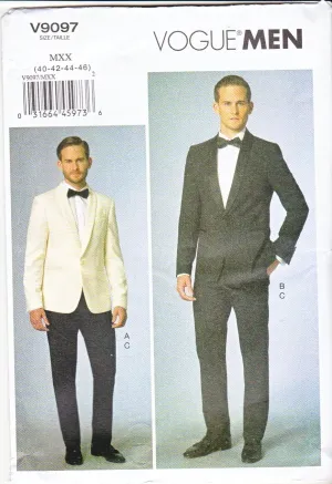 Vogue Patterns V9097MXX Men's Jacket and Pants Sewing Template, Size MXX (40-42-44-46)