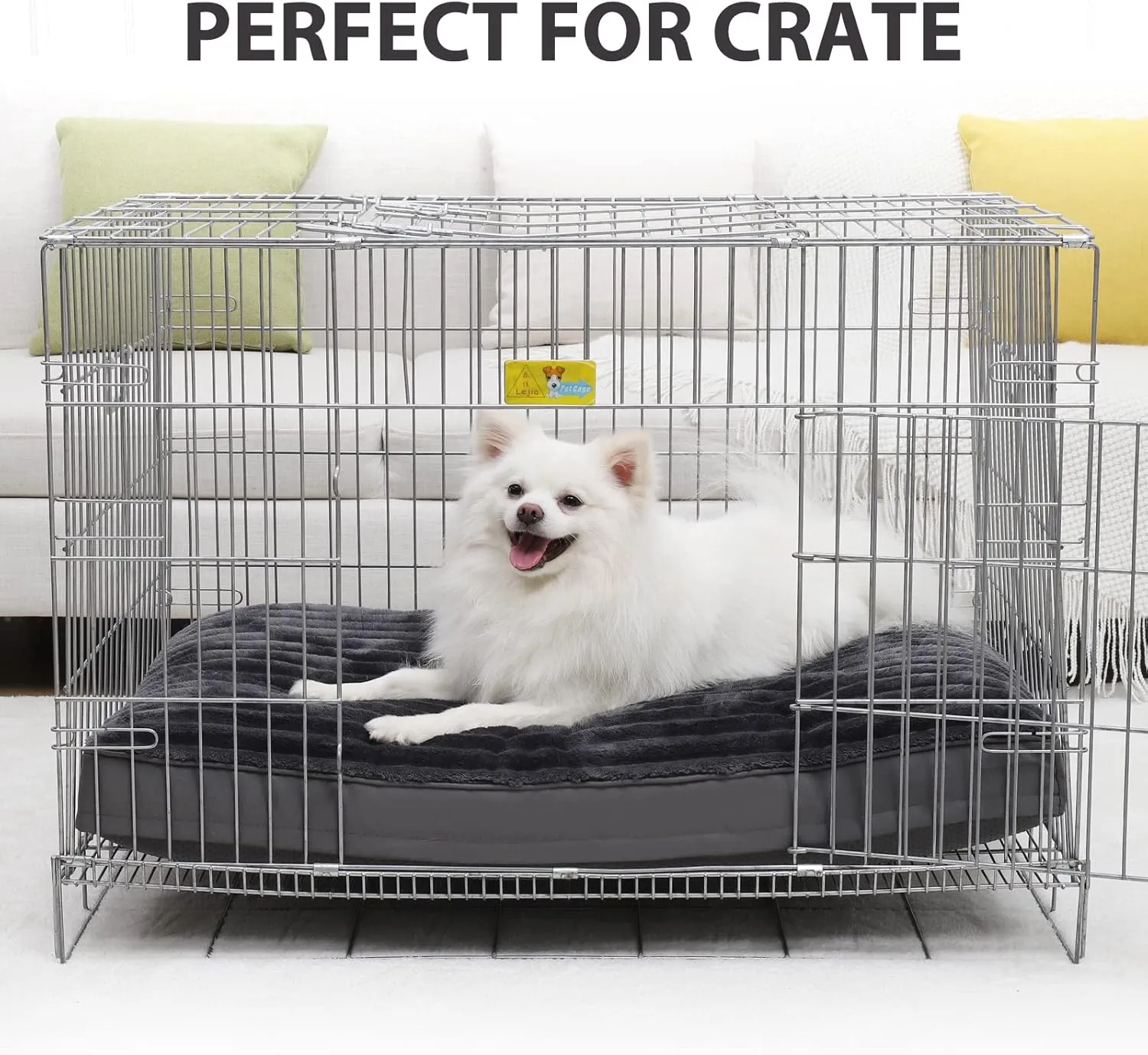 Vonabem Small Dog Bed Washable with Removable Cover Waterproof, Dog Crate Beds for Small Dogs Cats, Soft Flannel Anti-Slip Pet Beds Kennel Pad 24 inch
