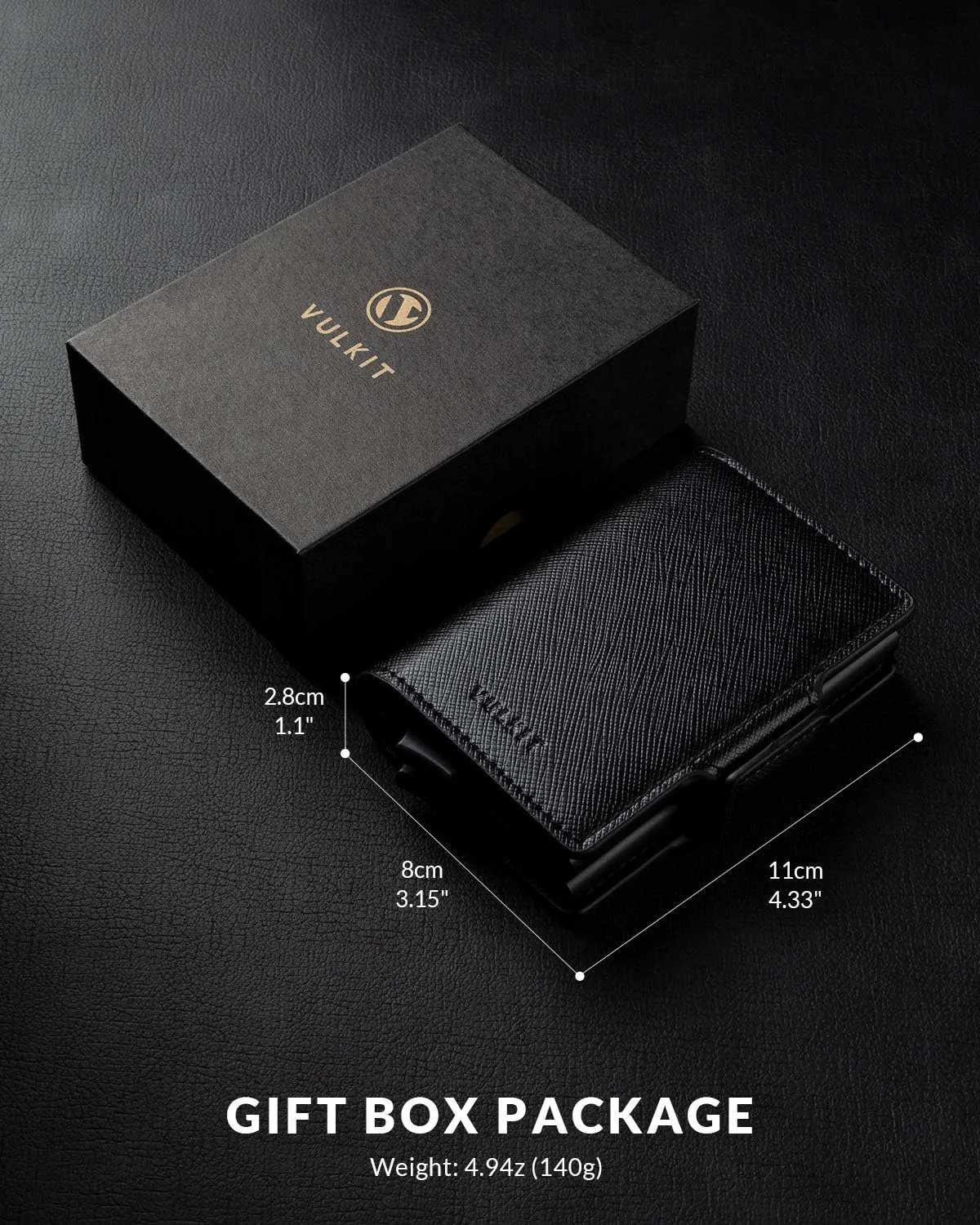 VULKIT Credit Card Holder RFID Blocking Leather Automatic Pop Up Wallet Magnetic Wallet Double Card Case for Men and Women